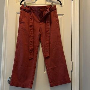 LOFT Rust Pants with Belt